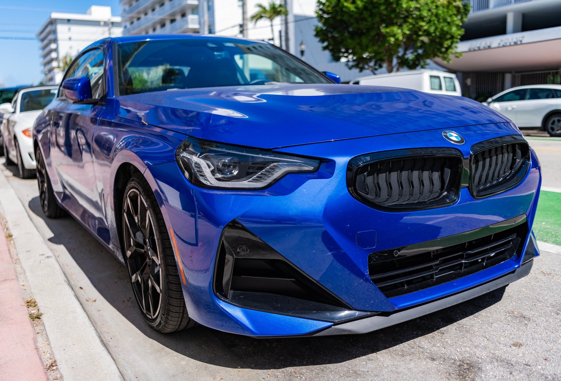 Blue BMW M240i sport coupe luxury car